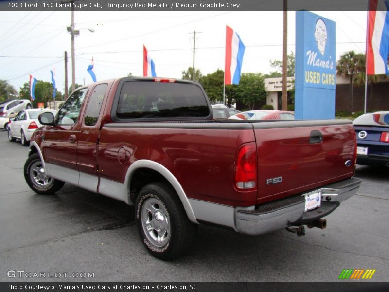 Burgundy Red Metallic / Medium Graphite Grey 2003 Ford F150 Lariat SuperCab