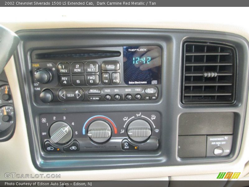 Dark Carmine Red Metallic / Tan 2002 Chevrolet Silverado 1500 LS Extended Cab