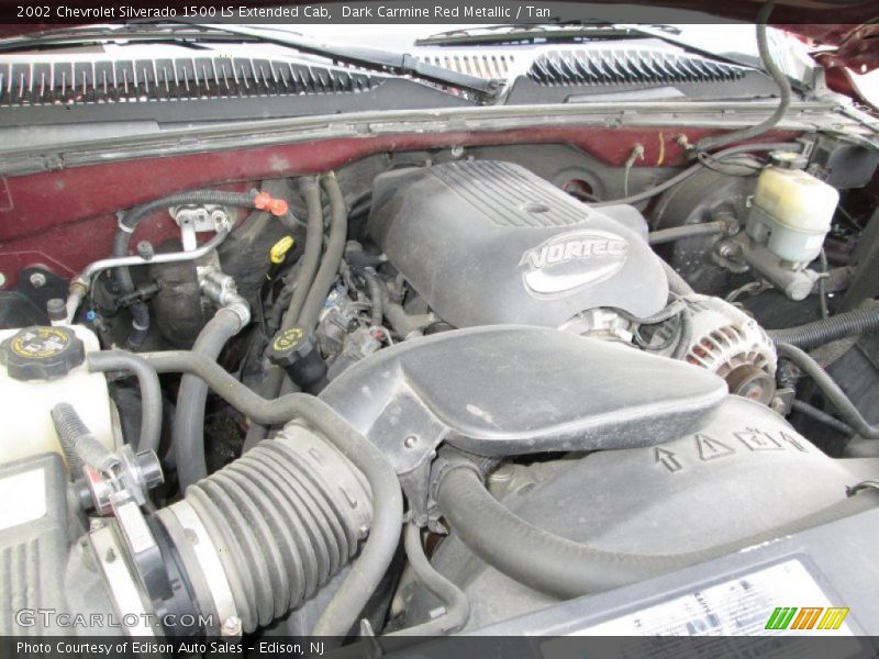 Dark Carmine Red Metallic / Tan 2002 Chevrolet Silverado 1500 LS Extended Cab
