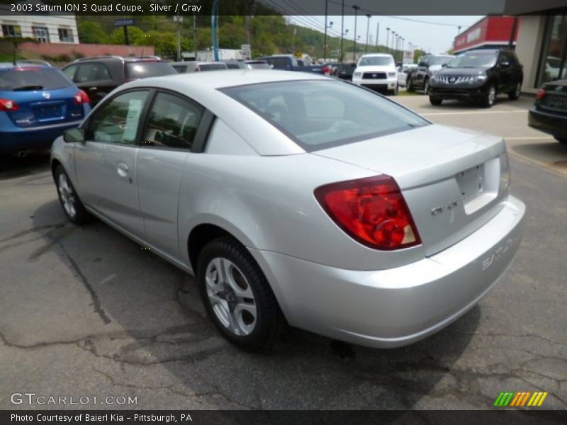 Silver / Gray 2003 Saturn ION 3 Quad Coupe
