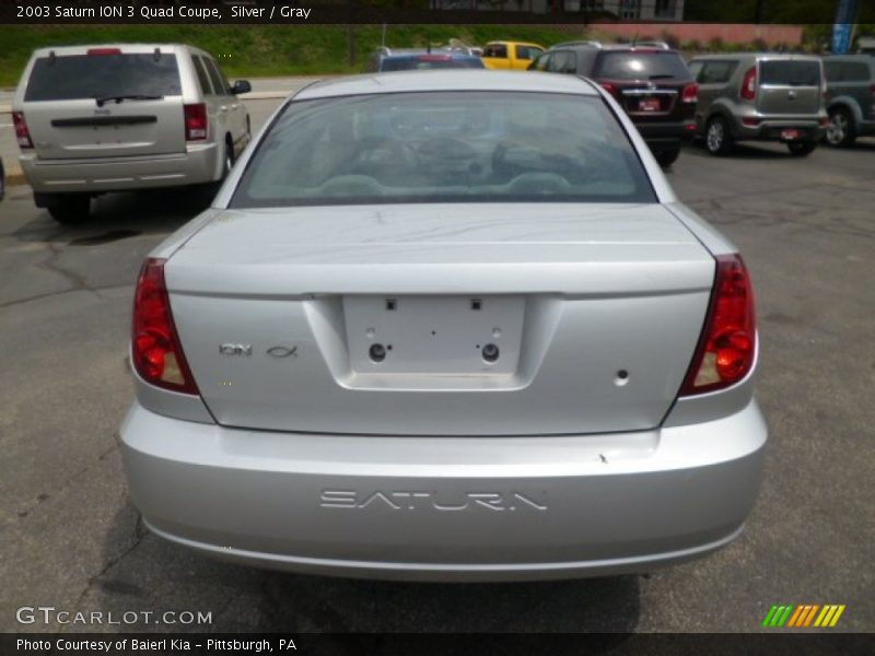 Silver / Gray 2003 Saturn ION 3 Quad Coupe