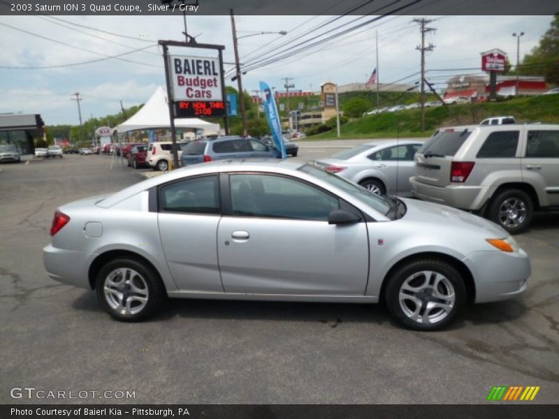 Silver / Gray 2003 Saturn ION 3 Quad Coupe