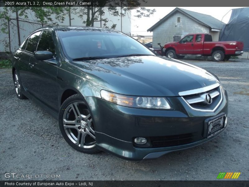 Deep Green Pearl / Camel 2005 Acura TL 3.2