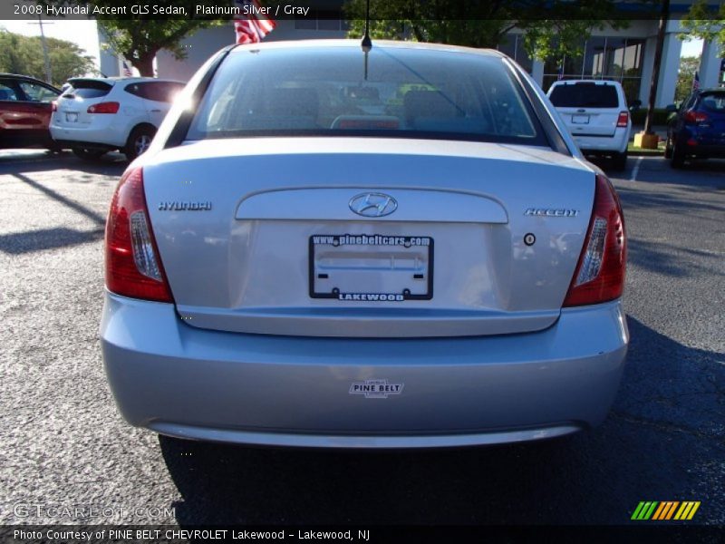Platinum Silver / Gray 2008 Hyundai Accent GLS Sedan