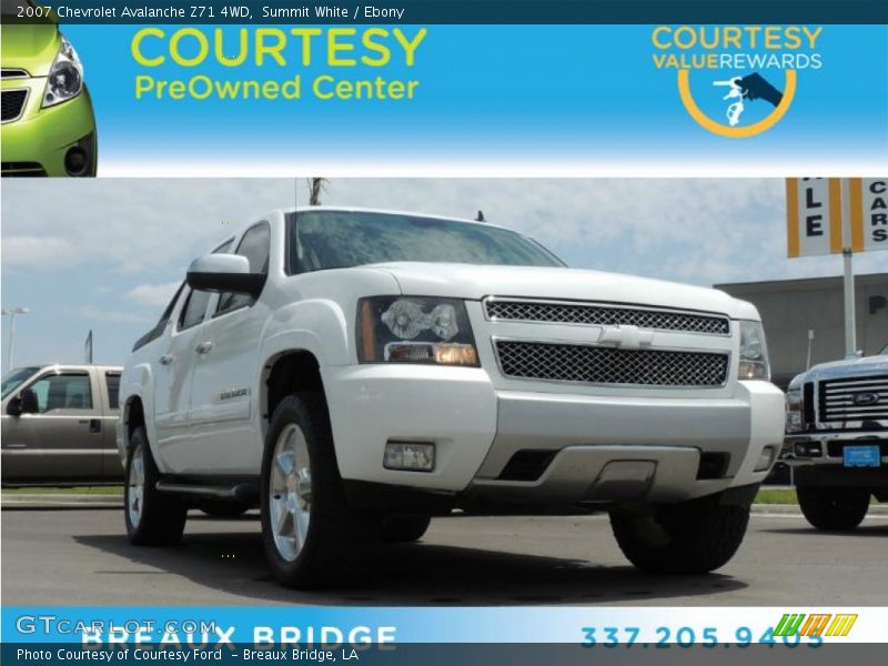 Summit White / Ebony 2007 Chevrolet Avalanche Z71 4WD