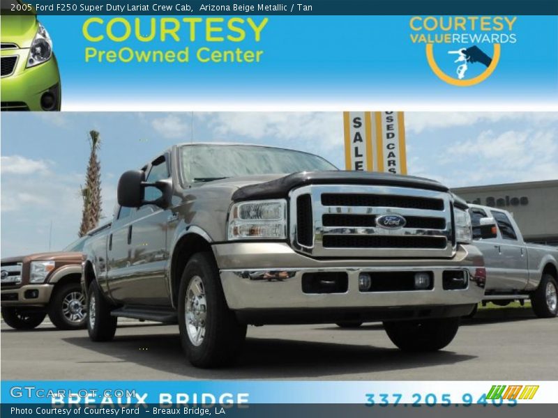 Arizona Beige Metallic / Tan 2005 Ford F250 Super Duty Lariat Crew Cab