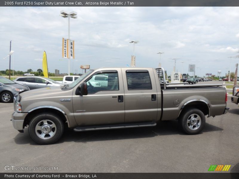 Arizona Beige Metallic / Tan 2005 Ford F250 Super Duty Lariat Crew Cab