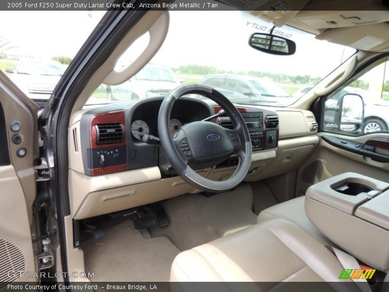 Arizona Beige Metallic / Tan 2005 Ford F250 Super Duty Lariat Crew Cab