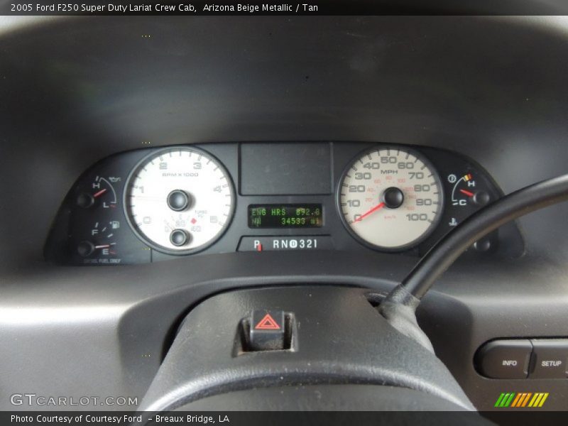 Arizona Beige Metallic / Tan 2005 Ford F250 Super Duty Lariat Crew Cab