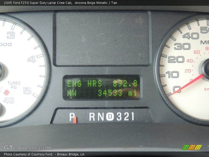 Arizona Beige Metallic / Tan 2005 Ford F250 Super Duty Lariat Crew Cab