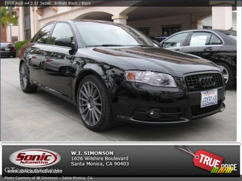 Brilliant Black / Black 2008 Audi A4 2.0T Sedan