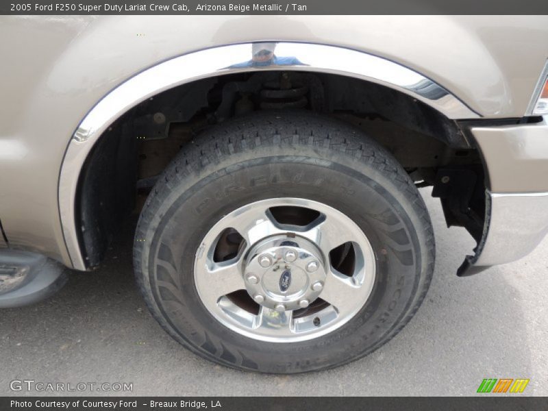 Arizona Beige Metallic / Tan 2005 Ford F250 Super Duty Lariat Crew Cab