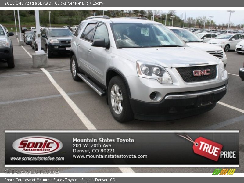 Quicksilver Metallic / Ebony 2011 GMC Acadia SL AWD
