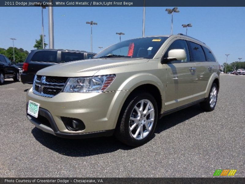 White Gold Metallic / Black/Light Frost Beige 2011 Dodge Journey Crew