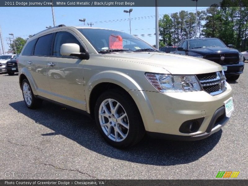 White Gold Metallic / Black/Light Frost Beige 2011 Dodge Journey Crew