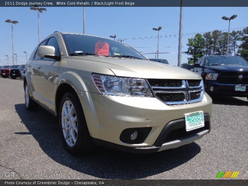 White Gold Metallic / Black/Light Frost Beige 2011 Dodge Journey Crew