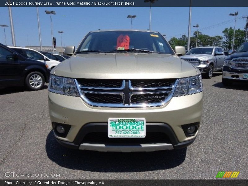 White Gold Metallic / Black/Light Frost Beige 2011 Dodge Journey Crew