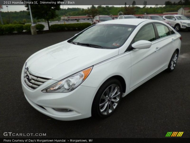 Shimmering White / Black 2013 Hyundai Sonata SE