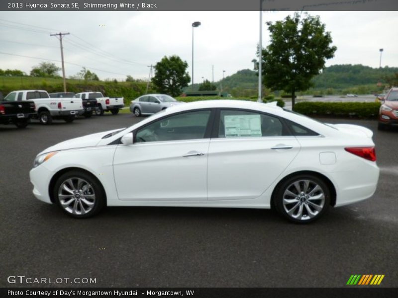 Shimmering White / Black 2013 Hyundai Sonata SE
