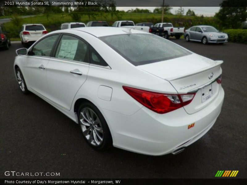 Shimmering White / Black 2013 Hyundai Sonata SE