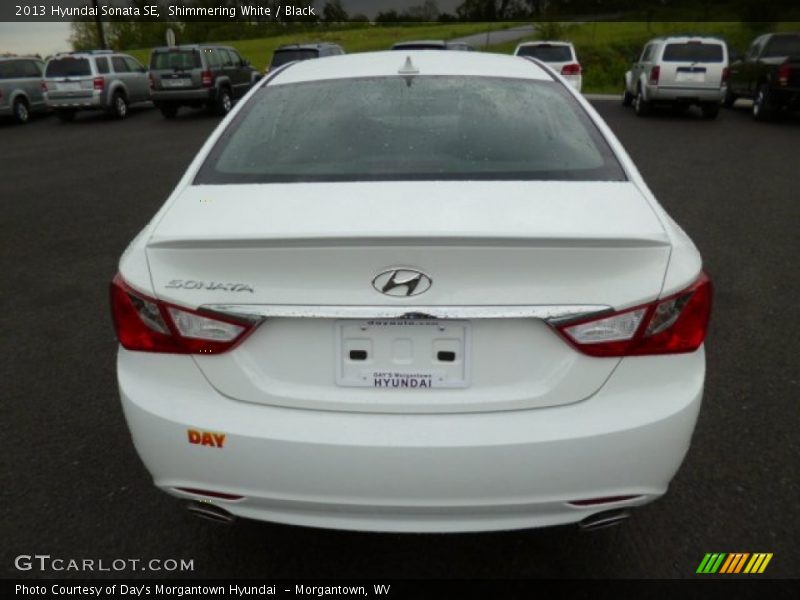 Shimmering White / Black 2013 Hyundai Sonata SE