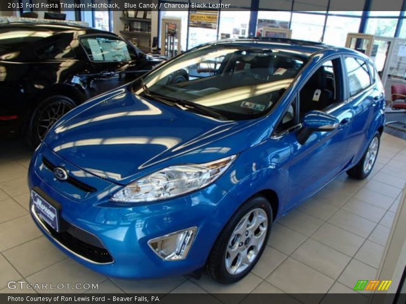 Blue Candy / Charcoal Black Leather 2013 Ford Fiesta Titanium Hatchback