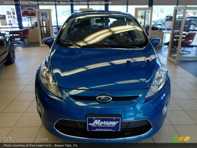 Blue Candy / Charcoal Black Leather 2013 Ford Fiesta Titanium Hatchback