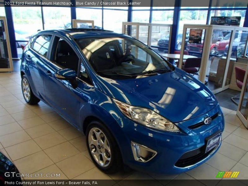 Blue Candy / Charcoal Black Leather 2013 Ford Fiesta Titanium Hatchback