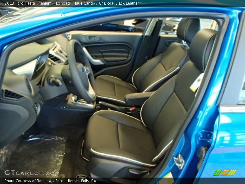 Blue Candy / Charcoal Black Leather 2013 Ford Fiesta Titanium Hatchback