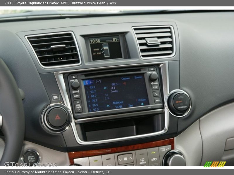 Blizzard White Pearl / Ash 2013 Toyota Highlander Limited 4WD