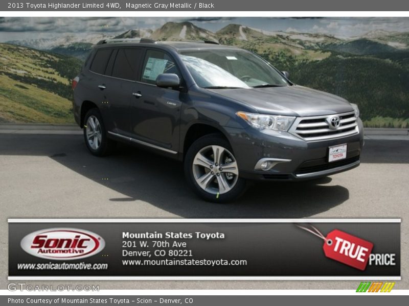 Magnetic Gray Metallic / Black 2013 Toyota Highlander Limited 4WD