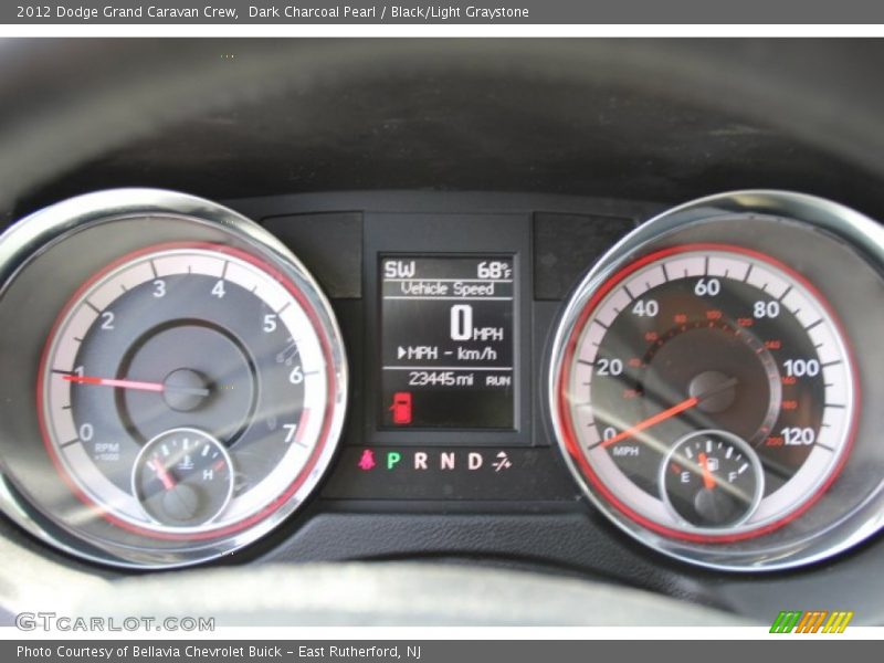 Dark Charcoal Pearl / Black/Light Graystone 2012 Dodge Grand Caravan Crew