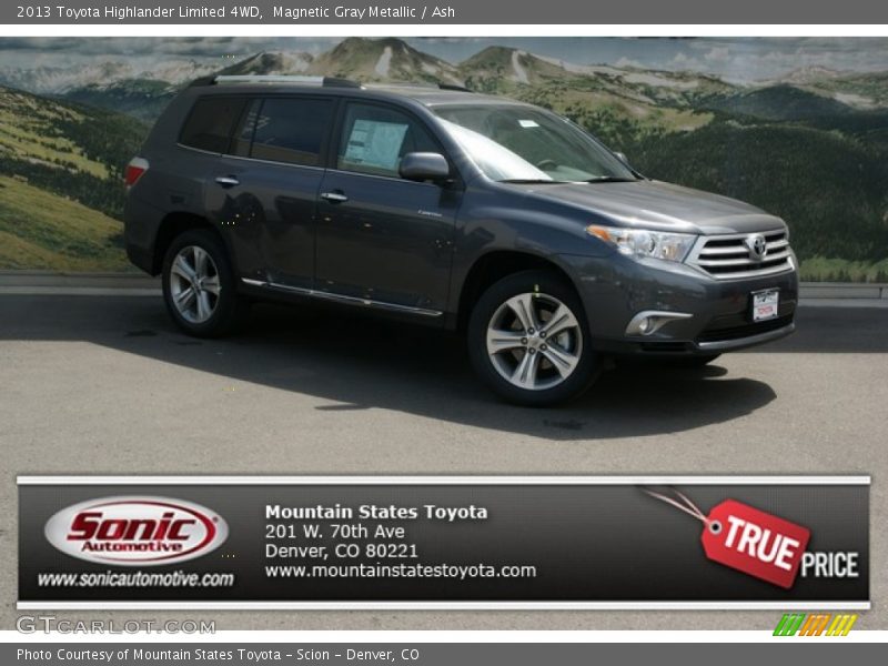 Magnetic Gray Metallic / Ash 2013 Toyota Highlander Limited 4WD