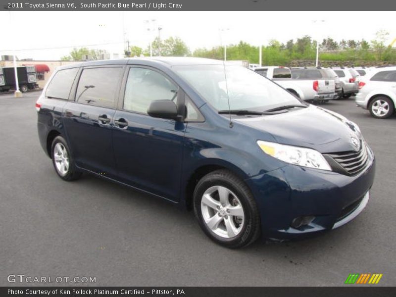 South Pacific Blue Pearl / Light Gray 2011 Toyota Sienna V6