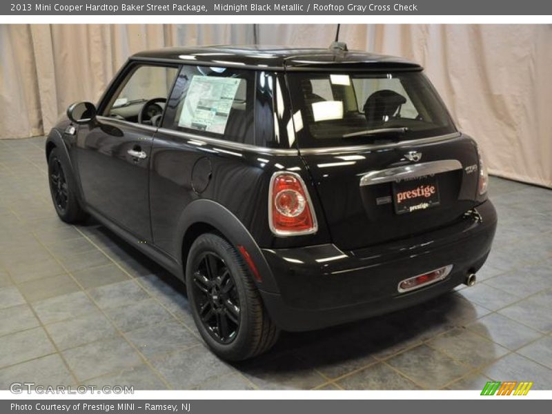 Midnight Black Metallic / Rooftop Gray Cross Check 2013 Mini Cooper Hardtop Baker Street Package