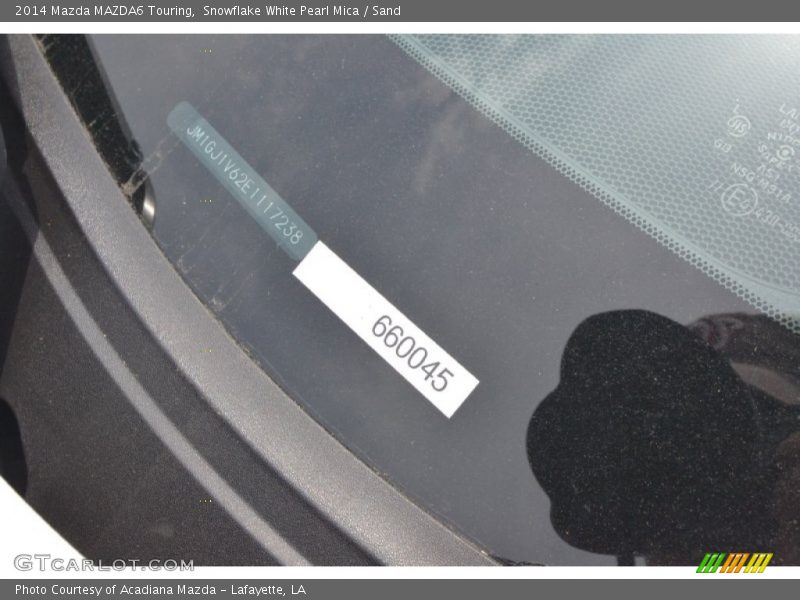 Snowflake White Pearl Mica / Sand 2014 Mazda MAZDA6 Touring