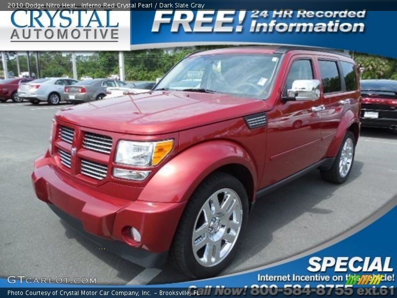 Inferno Red Crystal Pearl / Dark Slate Gray 2010 Dodge Nitro Heat