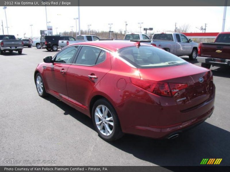 Spicy Red / Beige 2012 Kia Optima LX