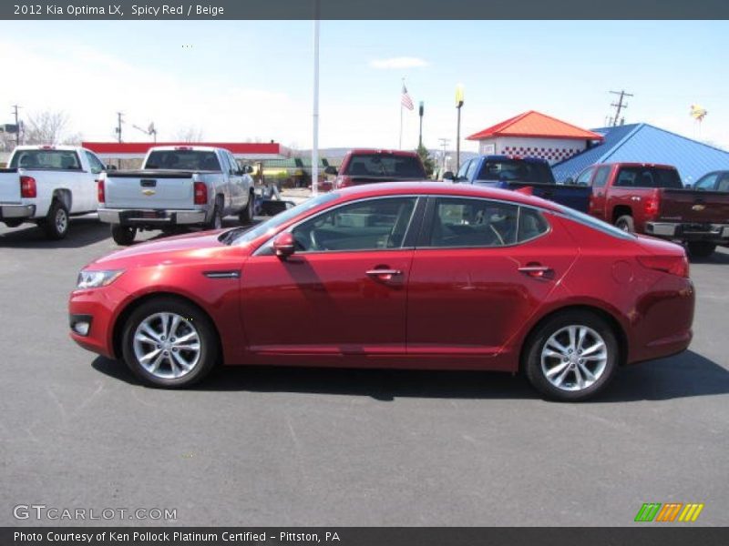 Spicy Red / Beige 2012 Kia Optima LX