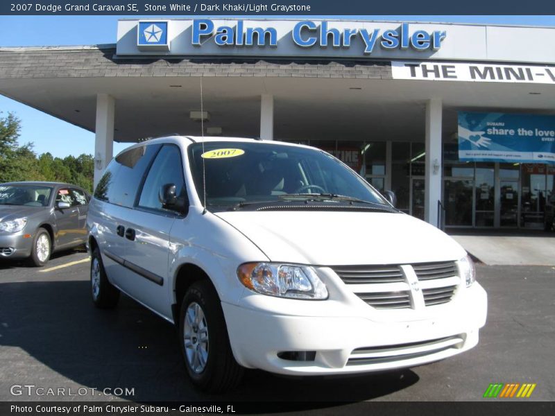 Stone White / Dark Khaki/Light Graystone 2007 Dodge Grand Caravan SE