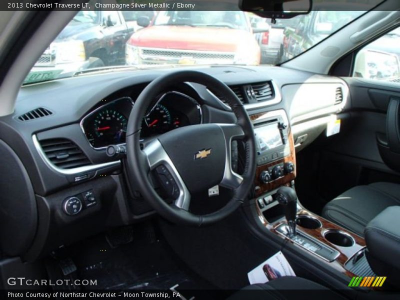 Champagne Silver Metallic / Ebony 2013 Chevrolet Traverse LT