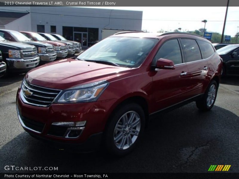 Crystal Red Tintcoat / Ebony 2013 Chevrolet Traverse LT AWD