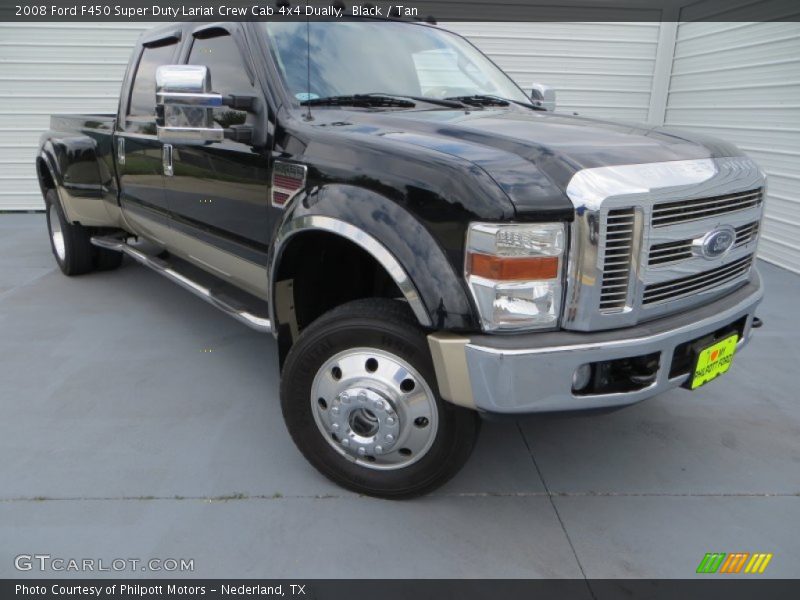 Black / Tan 2008 Ford F450 Super Duty Lariat Crew Cab 4x4 Dually