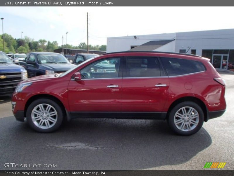 Crystal Red Tintcoat / Ebony 2013 Chevrolet Traverse LT AWD