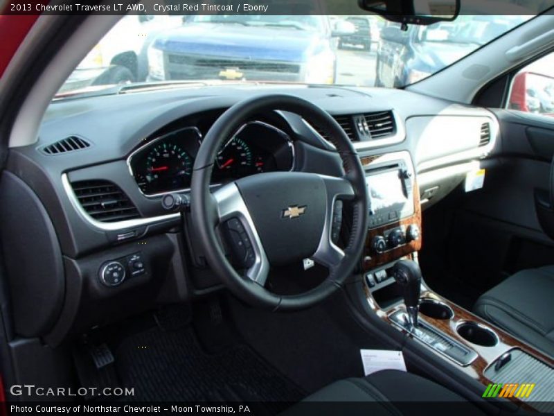 Crystal Red Tintcoat / Ebony 2013 Chevrolet Traverse LT AWD