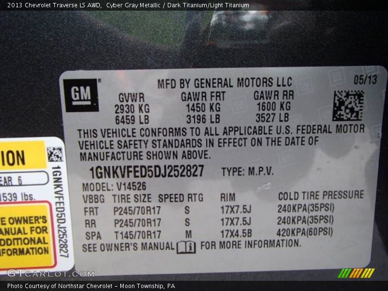 Cyber Gray Metallic / Dark Titanium/Light Titanium 2013 Chevrolet Traverse LS AWD