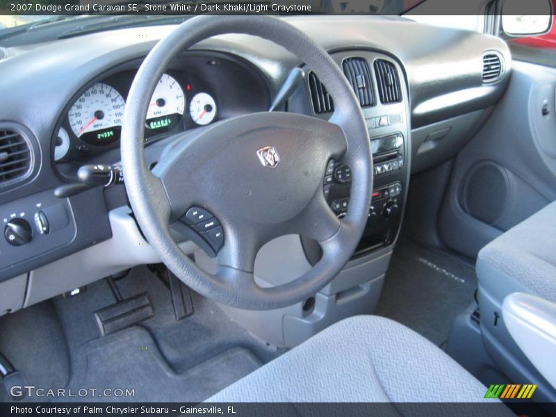 Stone White / Dark Khaki/Light Graystone 2007 Dodge Grand Caravan SE