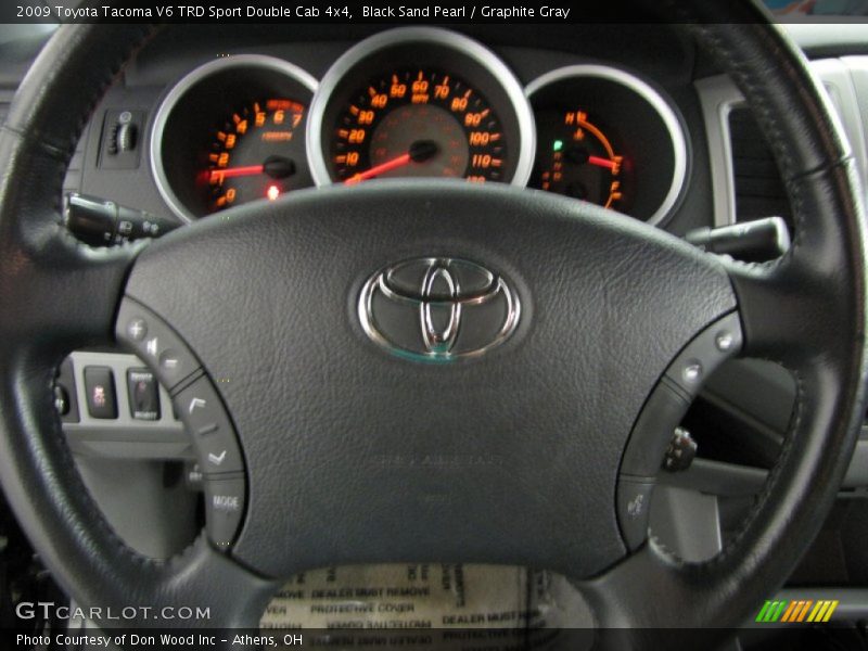 Black Sand Pearl / Graphite Gray 2009 Toyota Tacoma V6 TRD Sport Double Cab 4x4