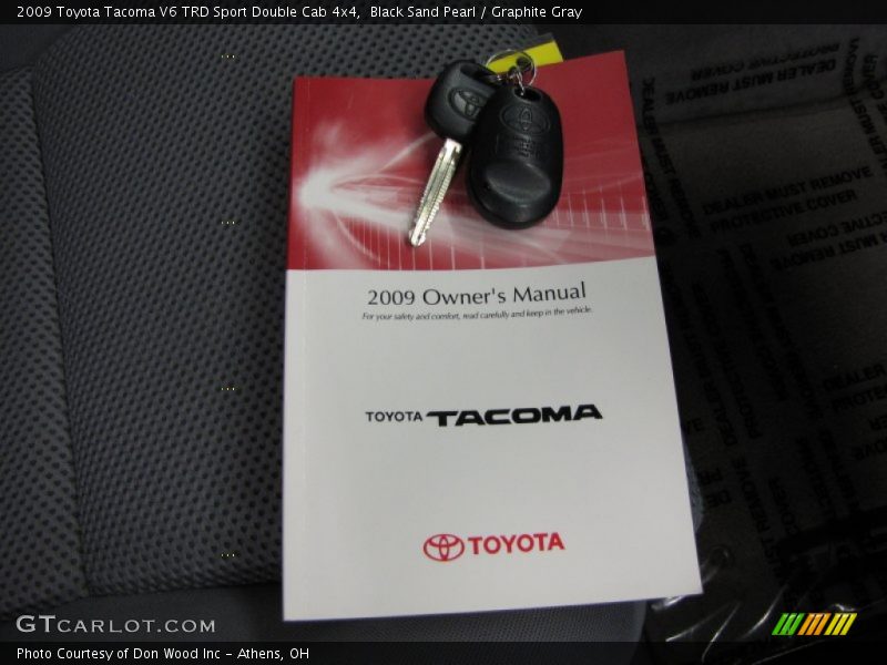 Black Sand Pearl / Graphite Gray 2009 Toyota Tacoma V6 TRD Sport Double Cab 4x4