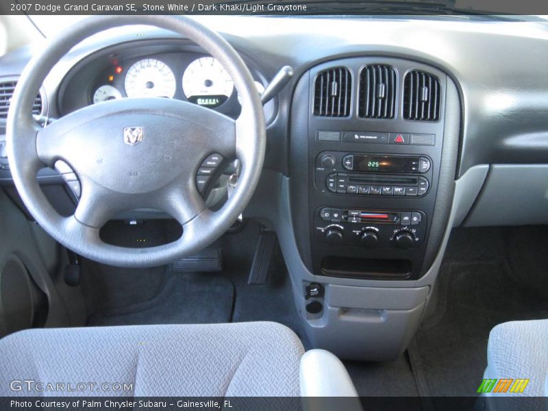 Stone White / Dark Khaki/Light Graystone 2007 Dodge Grand Caravan SE